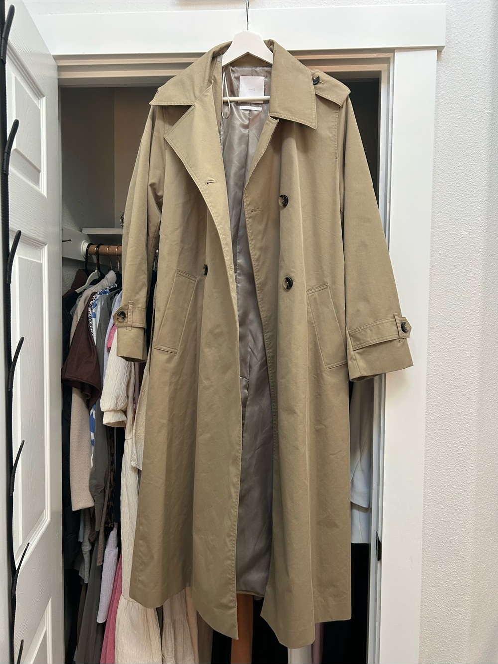 Mango Tan Beige Long Trench Coat